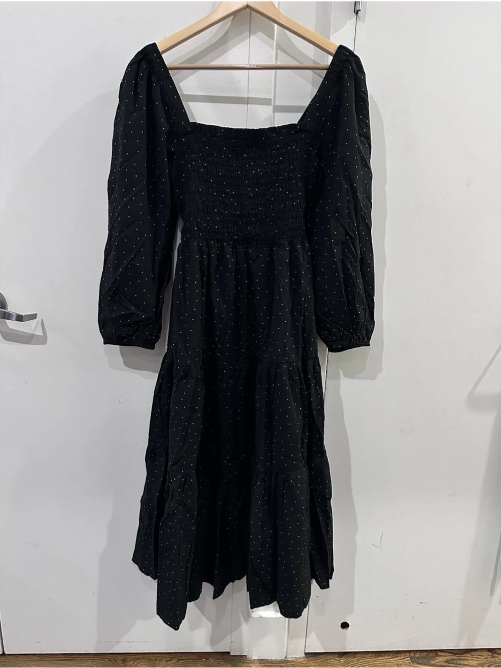 Madewell Lucie Tiered Midi Dress in Dot Sz M - Picture 4 of 6